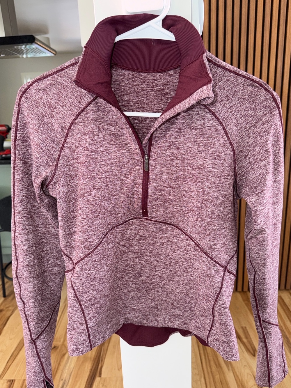 Lululemon Size 4 Cropped Always Half-Zip Burgundy Heather